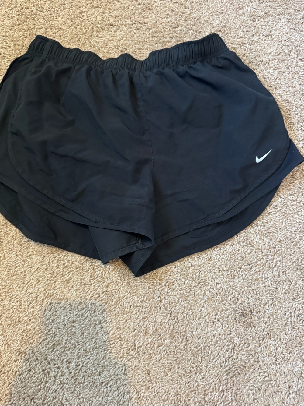 Nike Women's Black Athletic Running Shorts with Swoosh